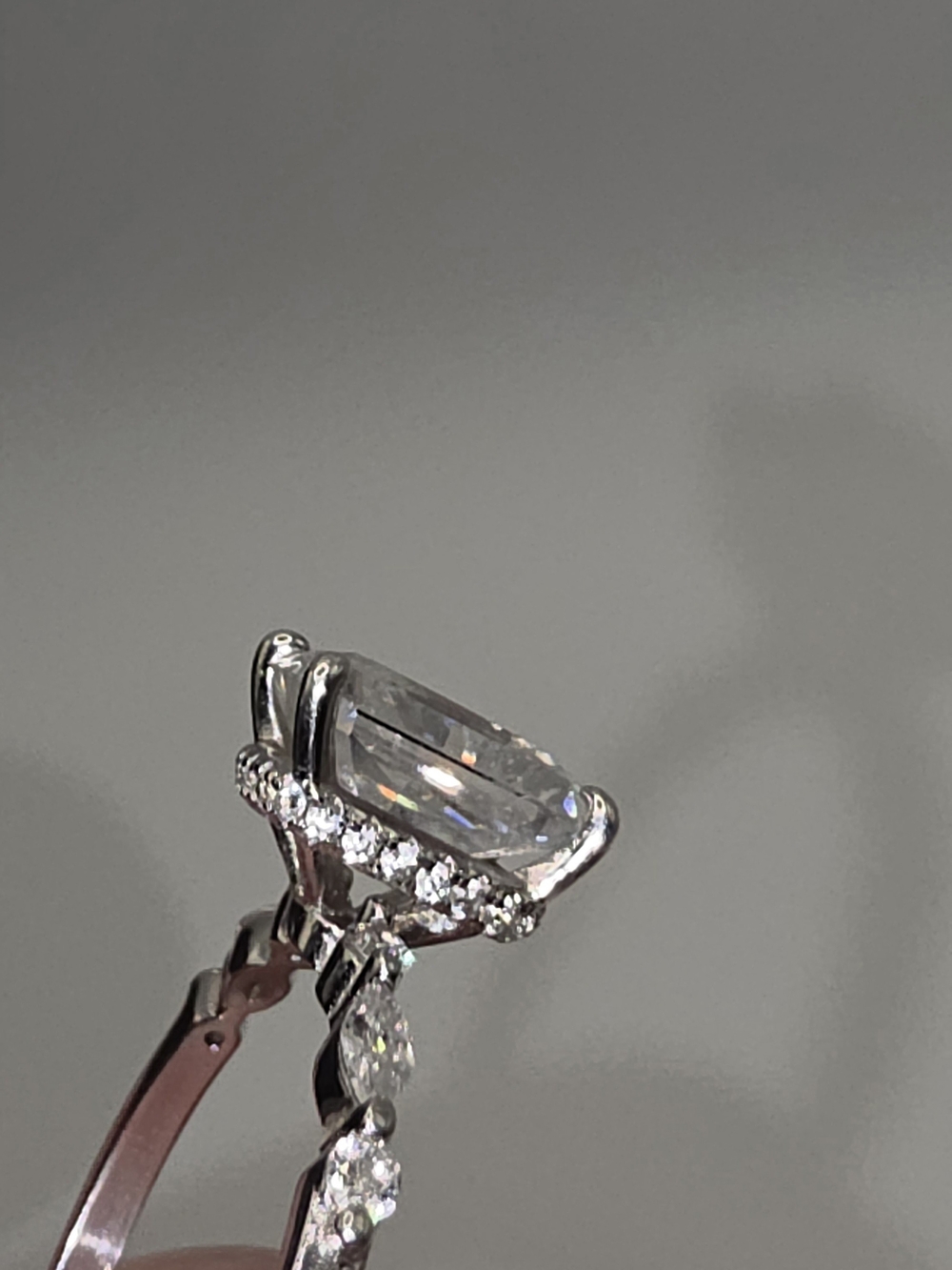 3ct Moissanite Radiant Cut 18k White Gold Over S925 AU750 Size 9 - Picture 8 of 8
